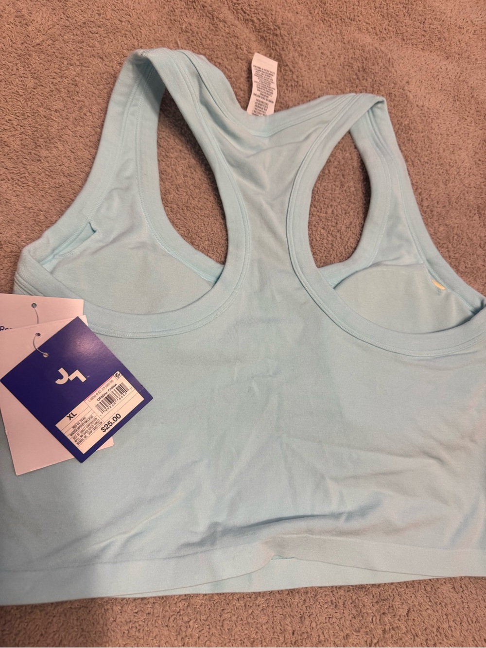 JoyLab Light Blue Racerback Snap-Front Crop Top - Picture 3 of 3